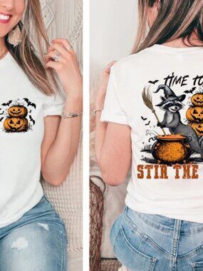 Time To Stir The Pot Shirt, Halloween Raccoon Shirt, Time To Stir The Pot Tee